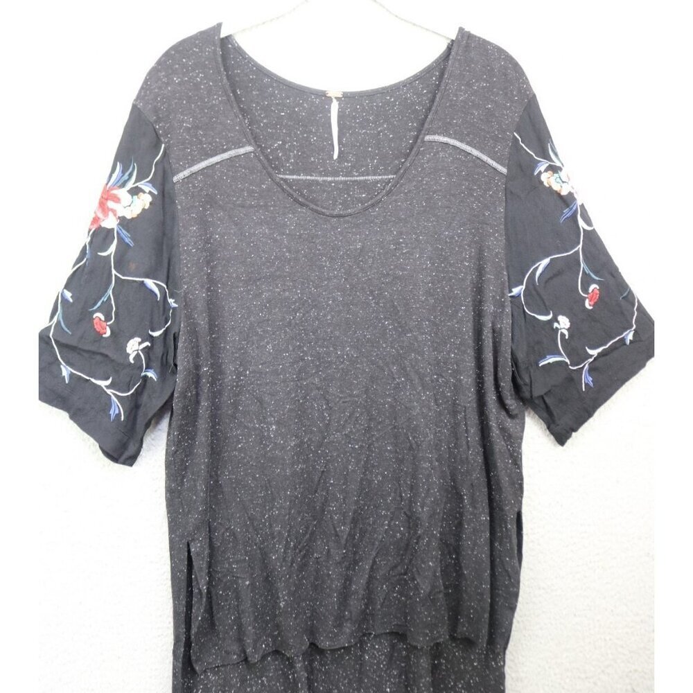 Free People Short Embroidered Puff Sleeves Tunic Hi-Lo-S/P-Boho-Whimsigoth